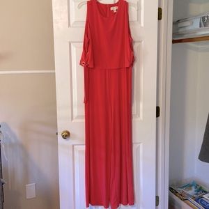 Michael Kors Coral Romper with Gold Detail